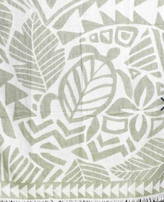 Sea Turtle Beach Life Turkish Towel | Green - urbanhippietradingcompany