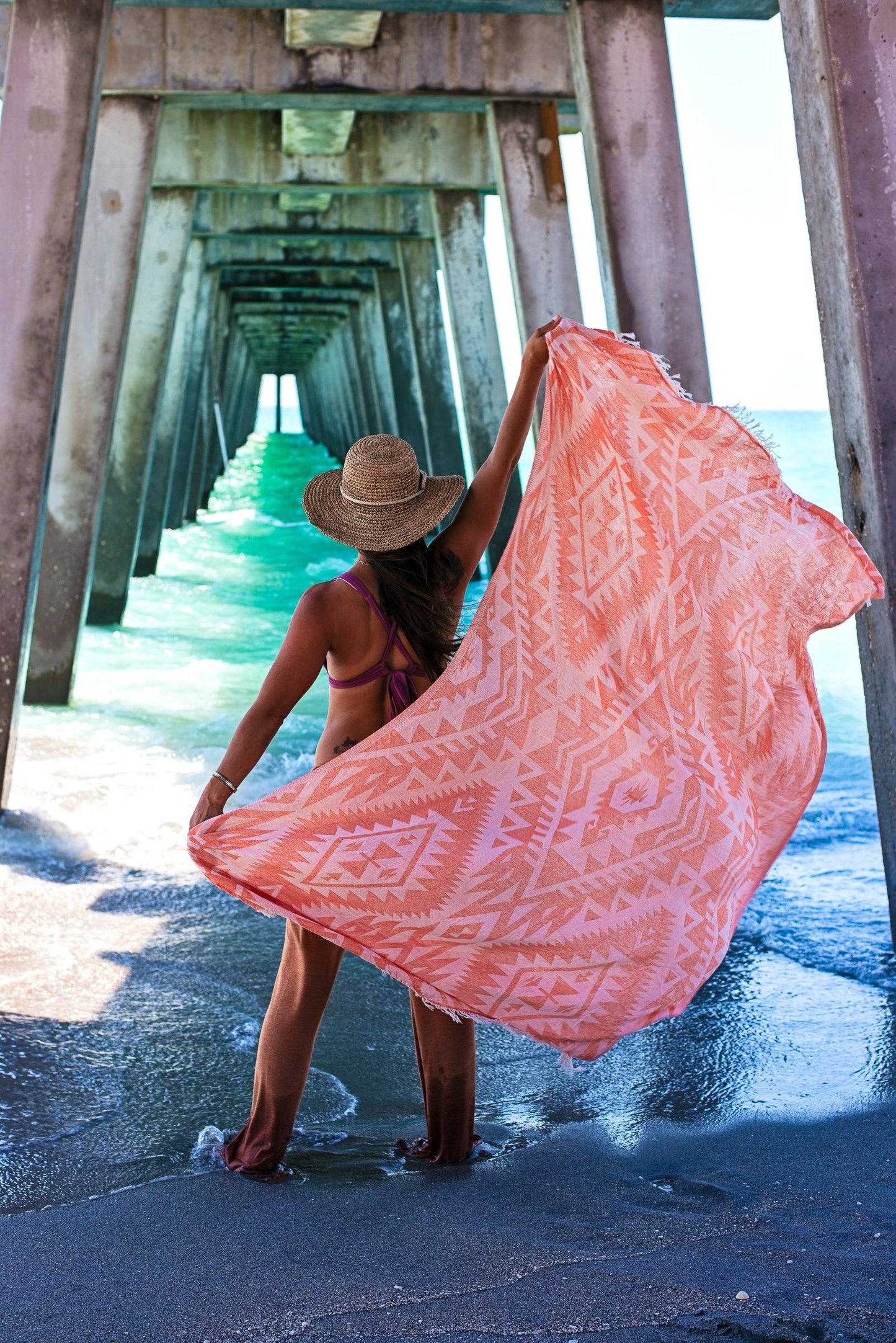 Azték Turkish Towel | Coral - urbanhippietradingcompany