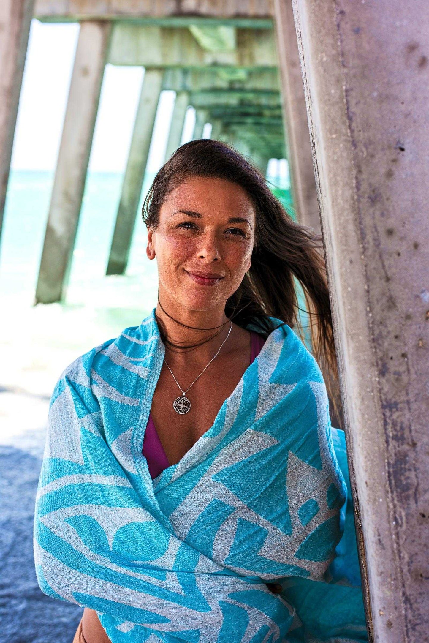 Sea Turtle Beach Life Turkish Towel | Turquoise - urbanhippietradingcompany