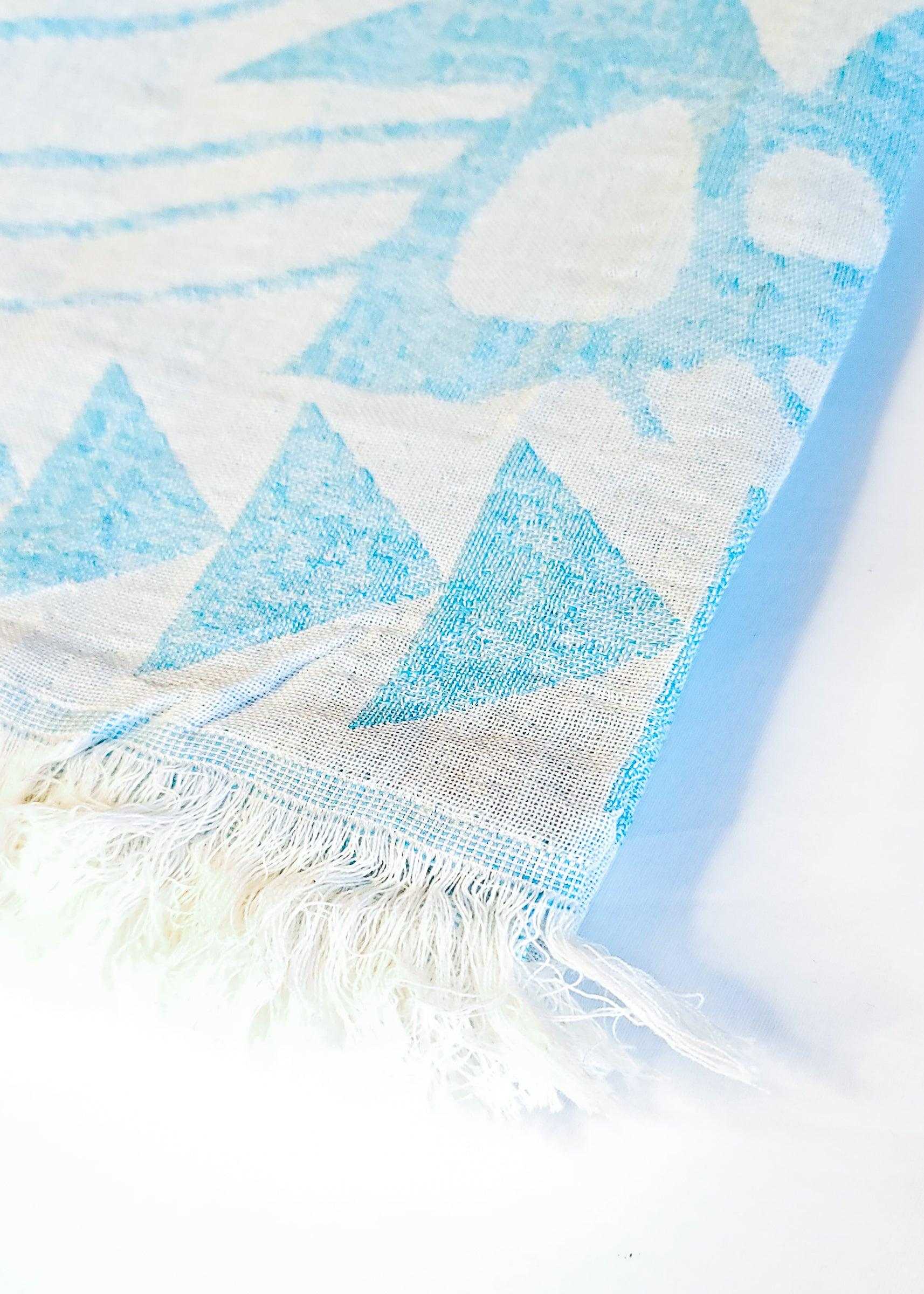 Sea Turtle Beach Life Turkish Towel | Turquoise - urbanhippietradingcompany