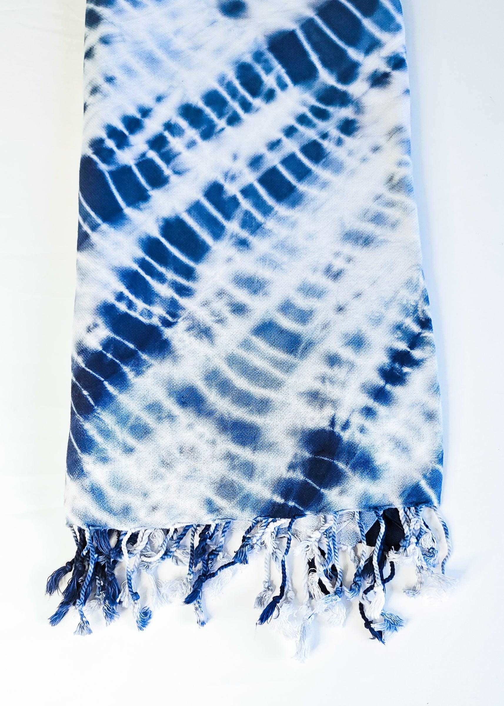 Tie Dye Turkish Towel | Blue-White - urbanhippietradingcompany