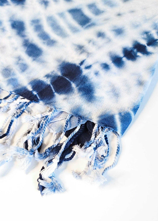 Tie Dye Turkish Towel | Blue-White - urbanhippietradingcompany