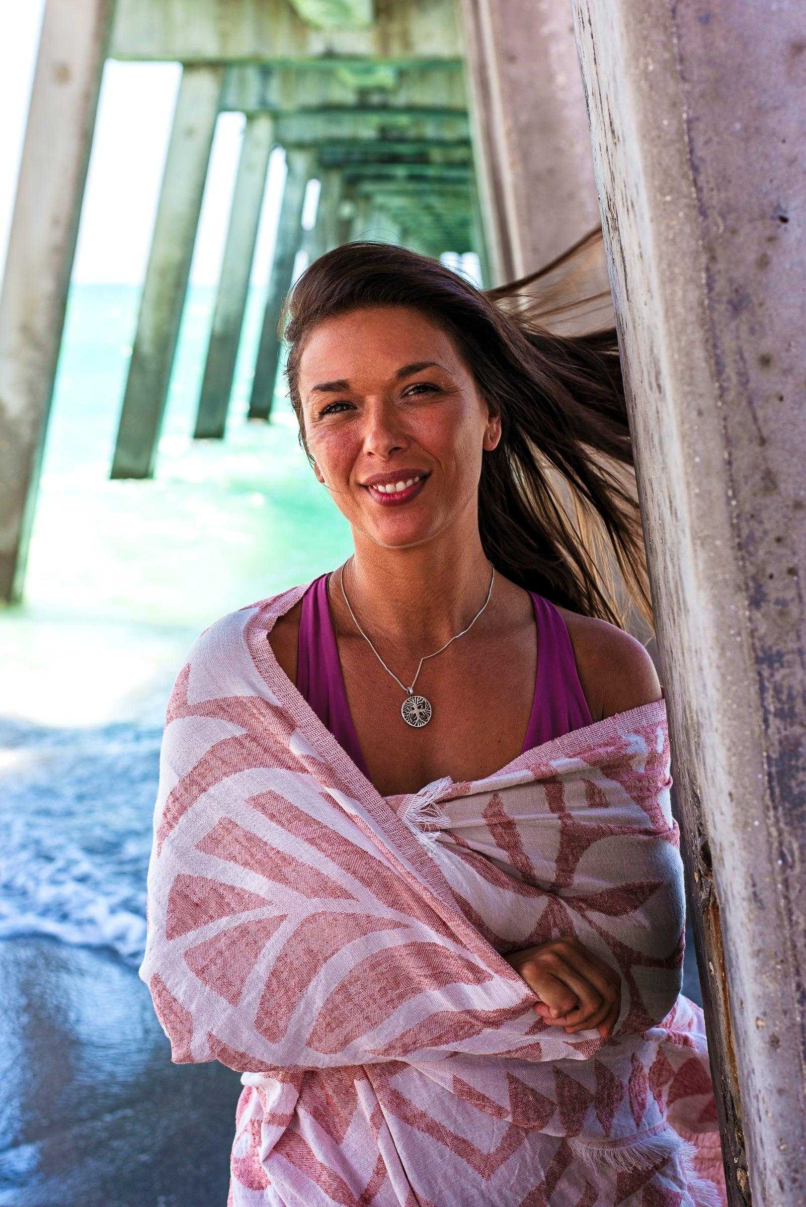 Sea Turtle Beach Life Turkish Towel | Coral - urbanhippietradingcompany