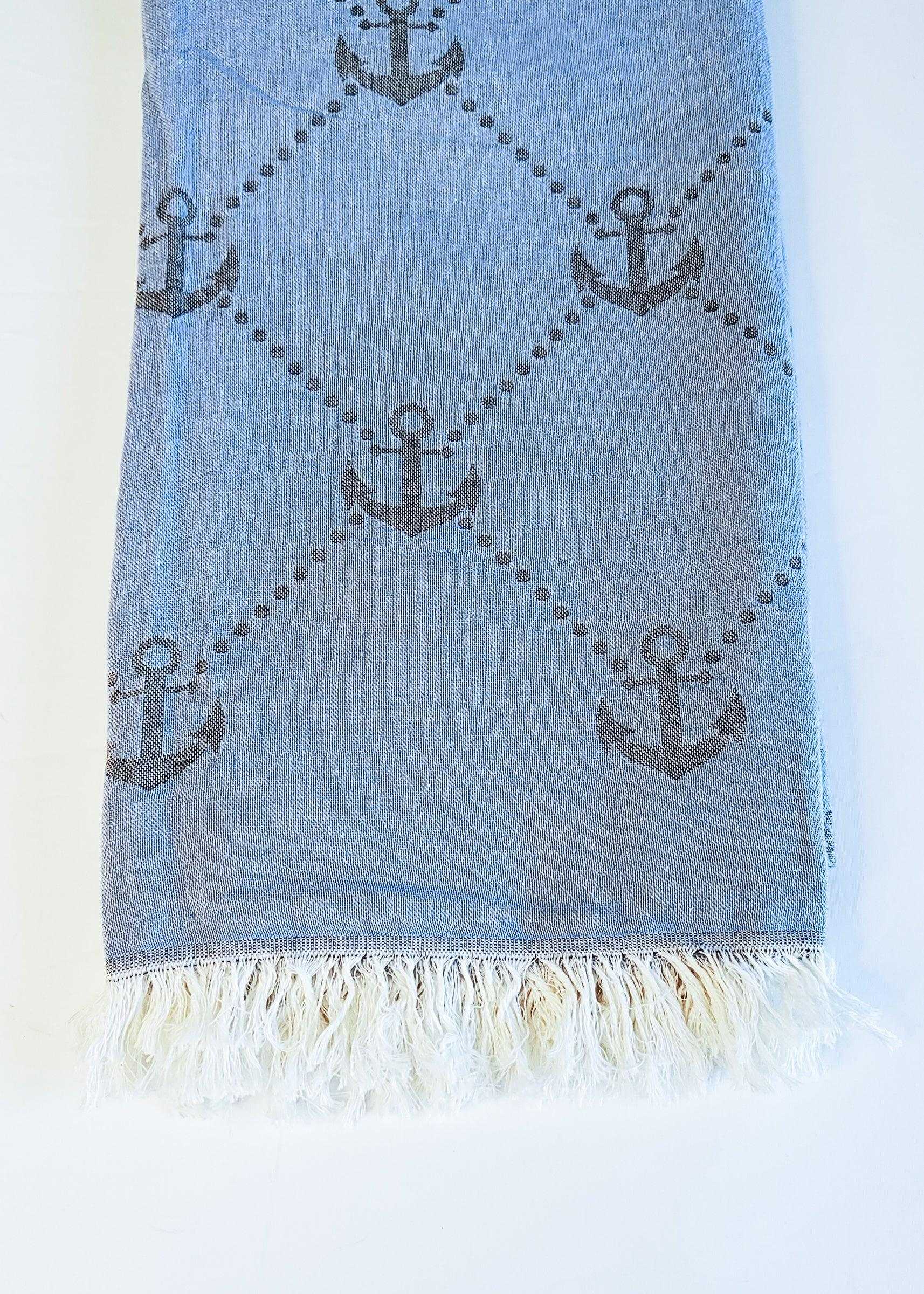 Nautical Turkish Towel | Dark Blue - urbanhippietradingcompany