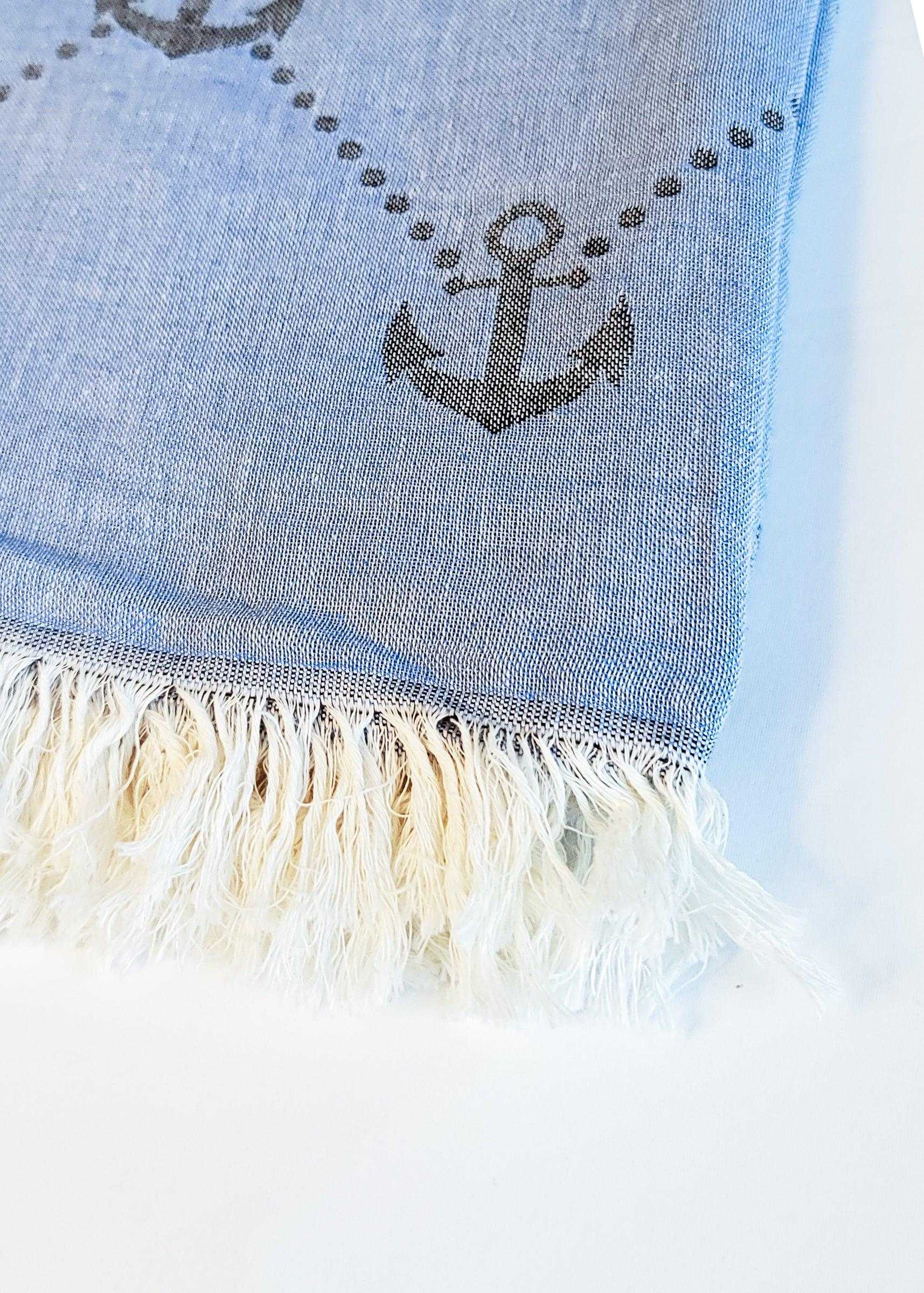 Nautical Turkish Towel | Dark Blue - urbanhippietradingcompany