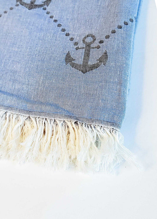 Nautical Turkish Towel | Dark Blue - urbanhippietradingcompany