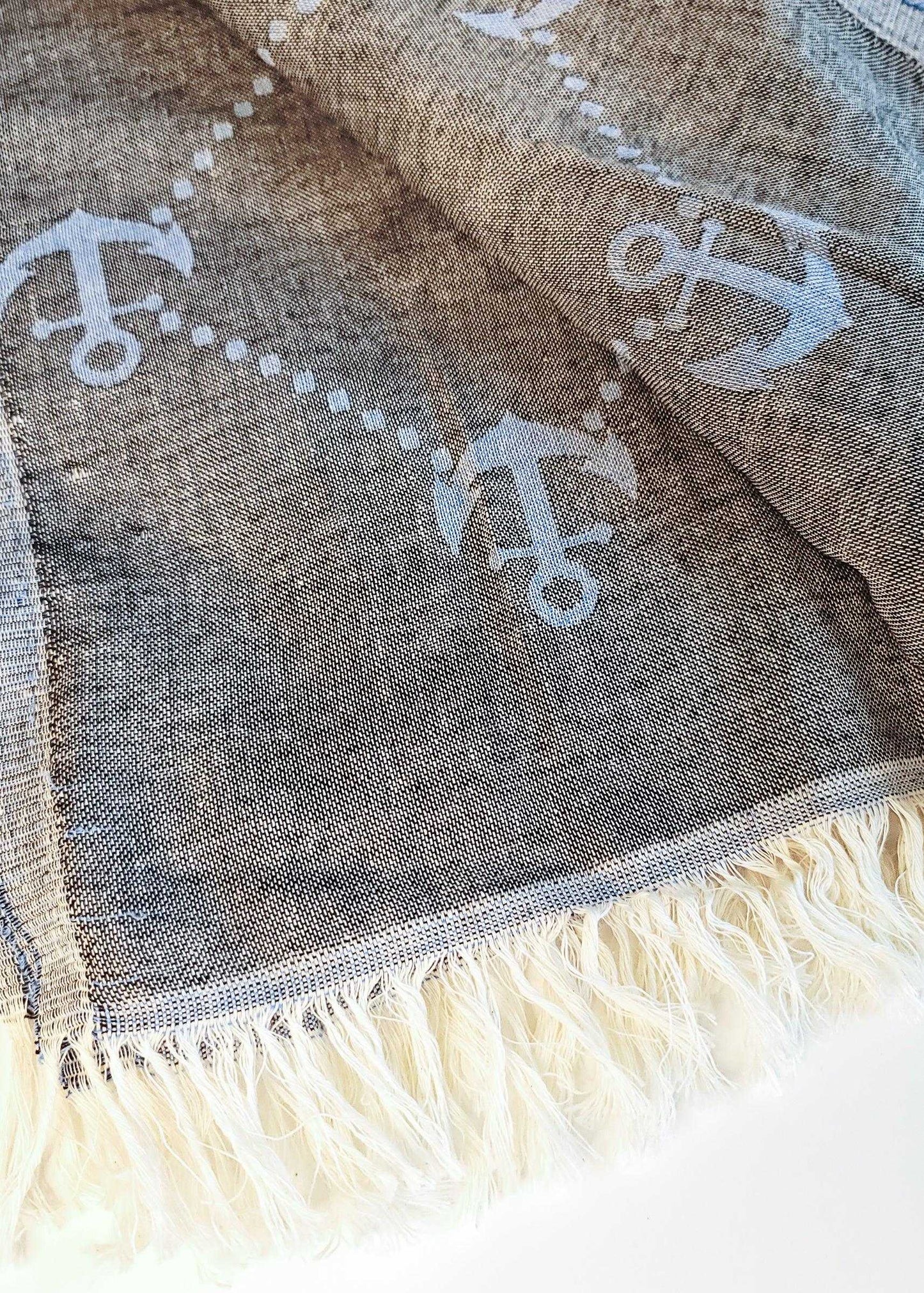 Nautical Turkish Towel | Dark Blue - urbanhippietradingcompany