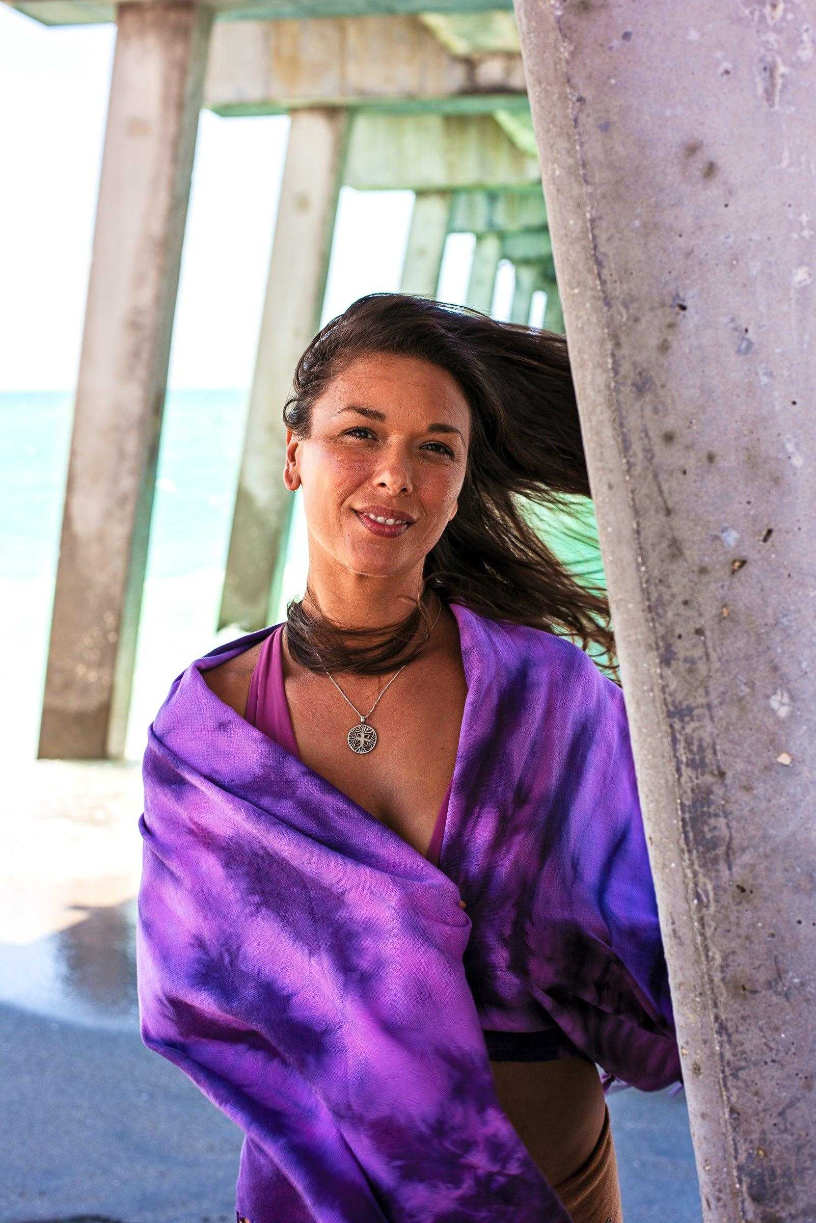 Tie Dye Turkish Towel | Double Purple - urbanhippietradingcompany