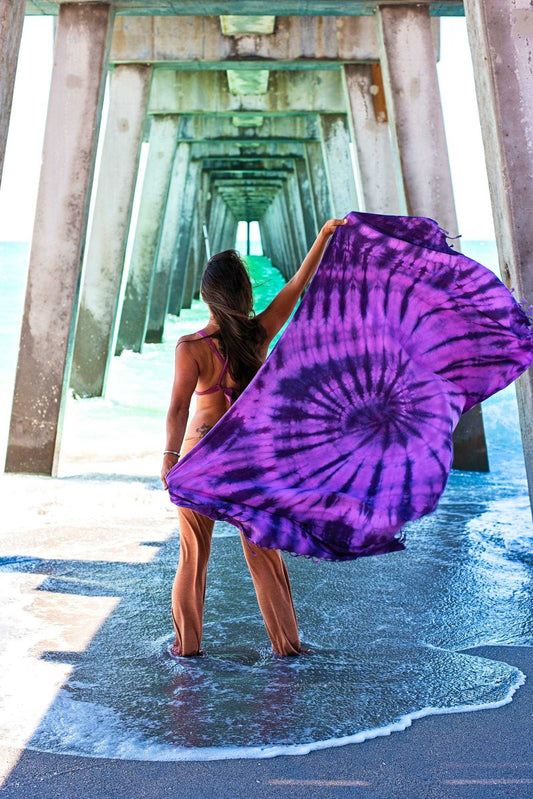 Tie Dye Turkish Towel | Double Purple - urbanhippietradingcompany