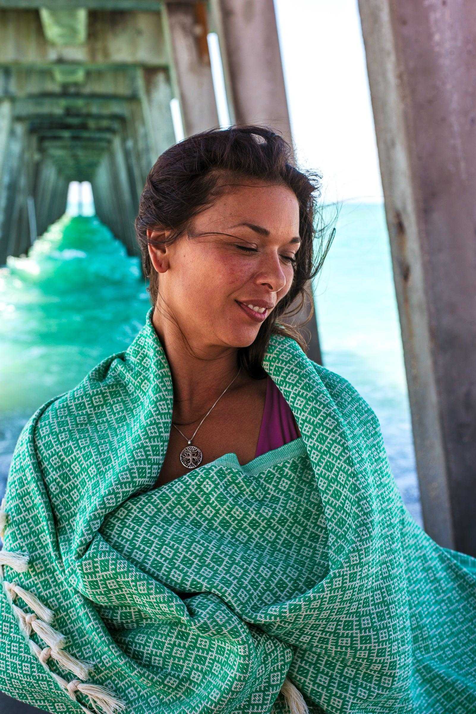 Islander Turkish Towel | Green - urbanhippietradingcompany
