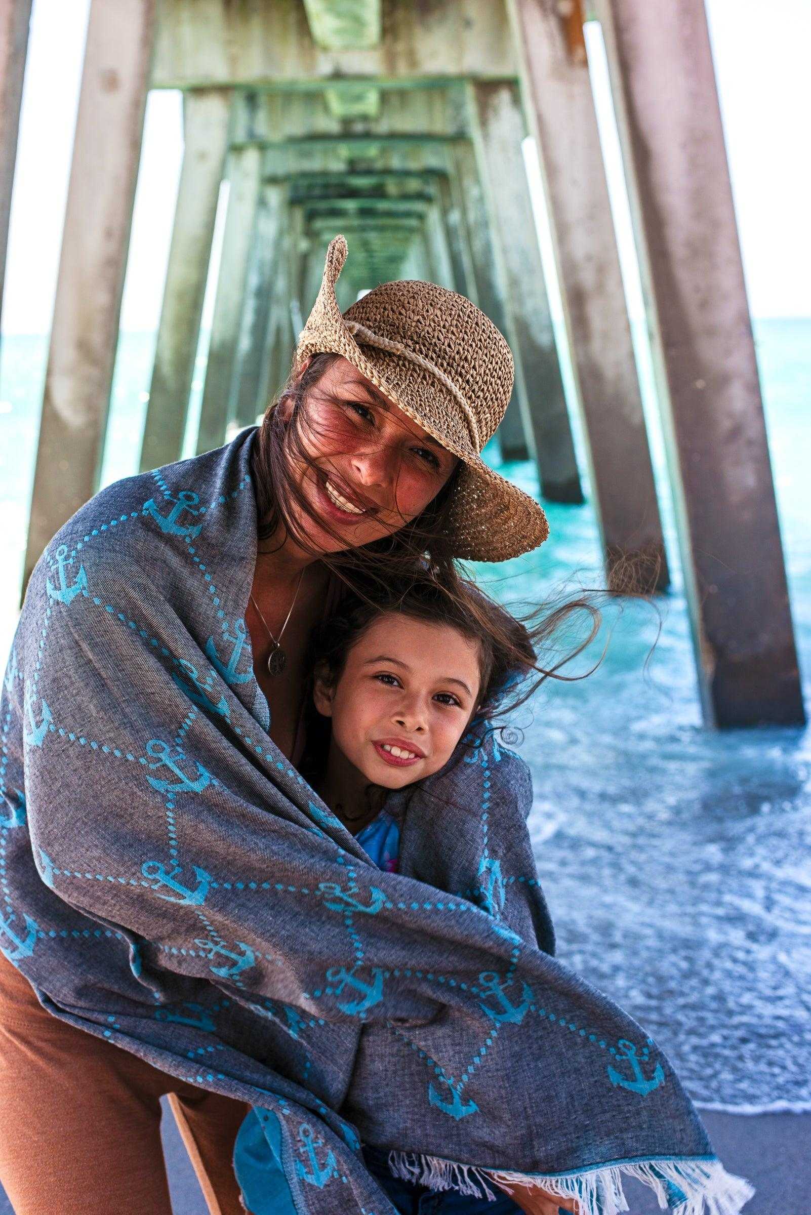 Nautical Turkish Towel | Light Blue - urbanhippietradingcompany