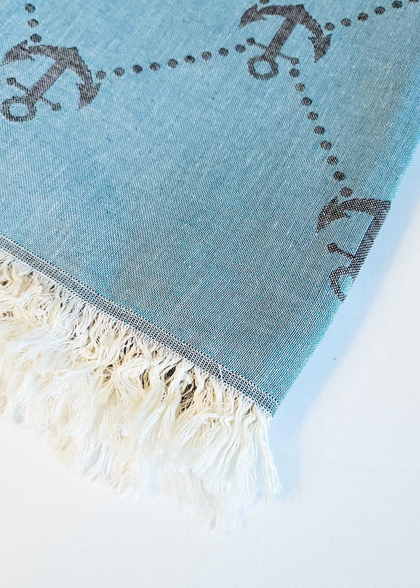 Nautical Turkish Towel | Light Blue - urbanhippietradingcompany