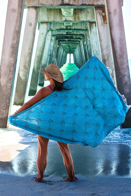 Nautical Turkish Towel | Light Blue - urbanhippietradingcompany