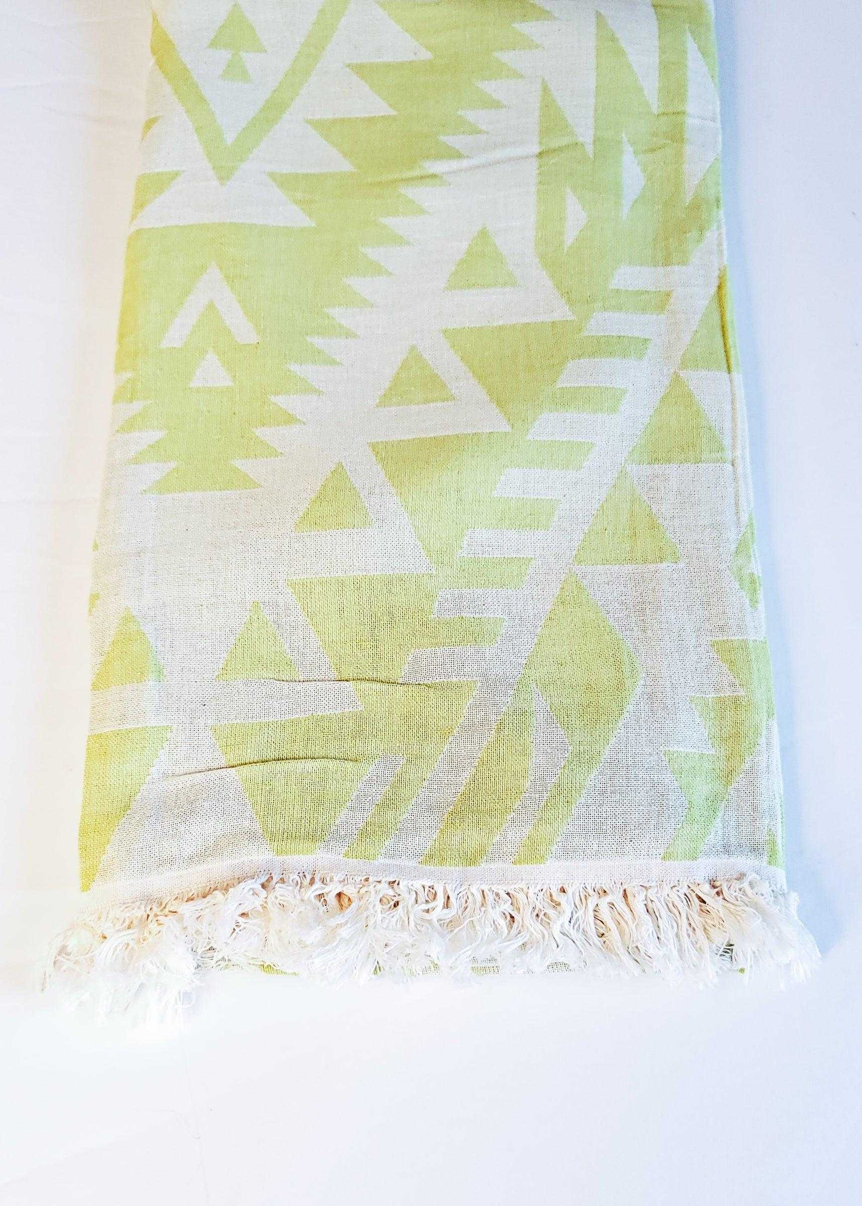 Azték Turkish Towel | Lime Green - urbanhippietradingcompany