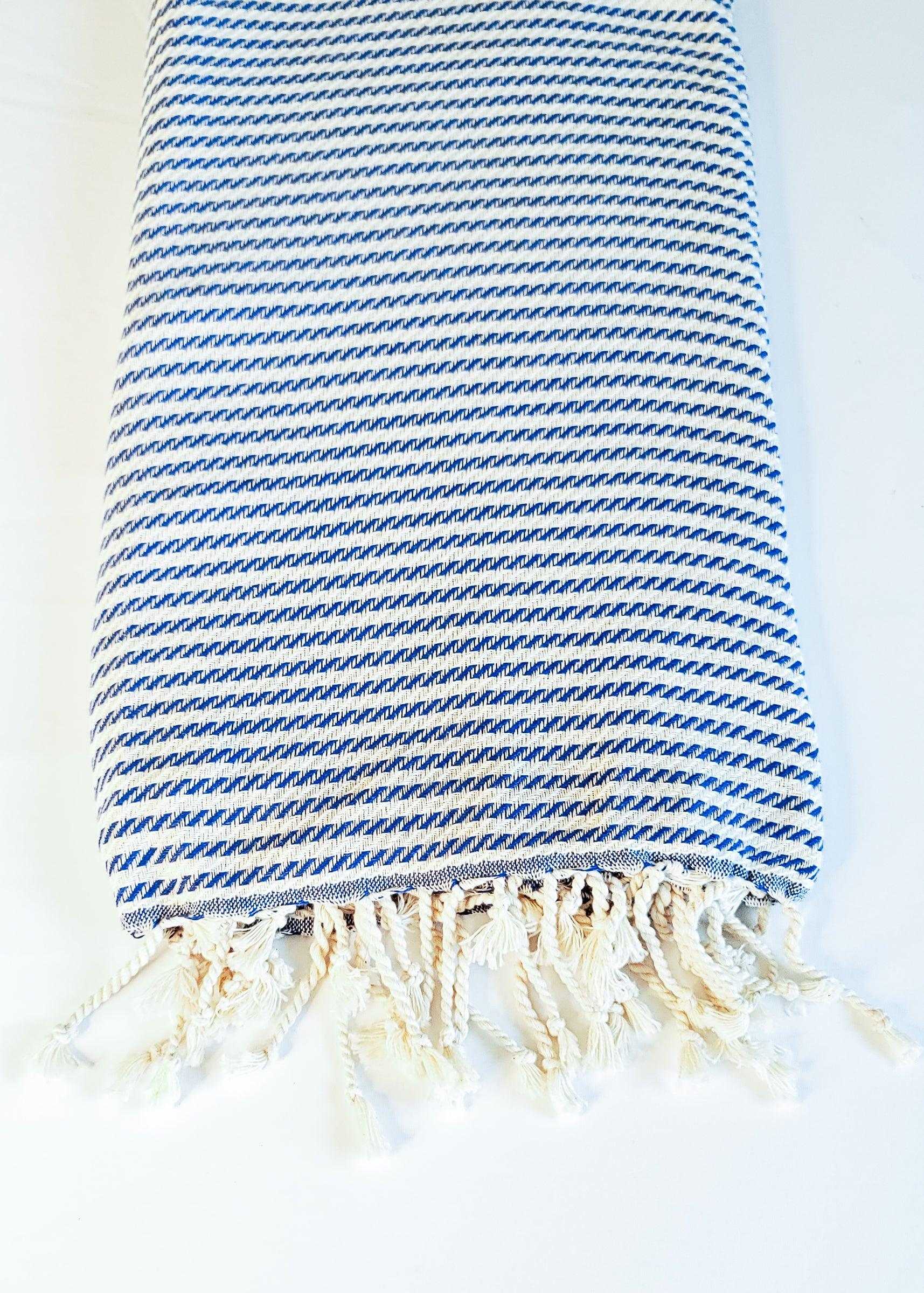 Classic Stripe Turkish Towel | Navy Blue - urbanhippietradingcompany