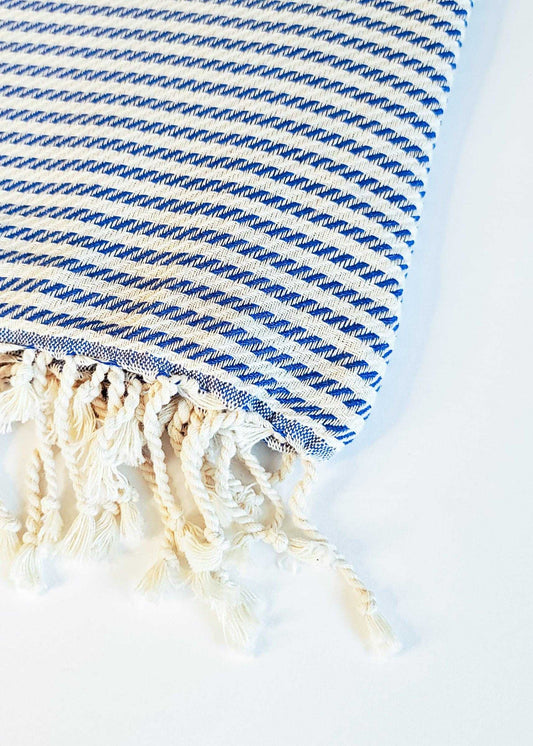 Classic Stripe Turkish Towel | Navy Blue - urbanhippietradingcompany
