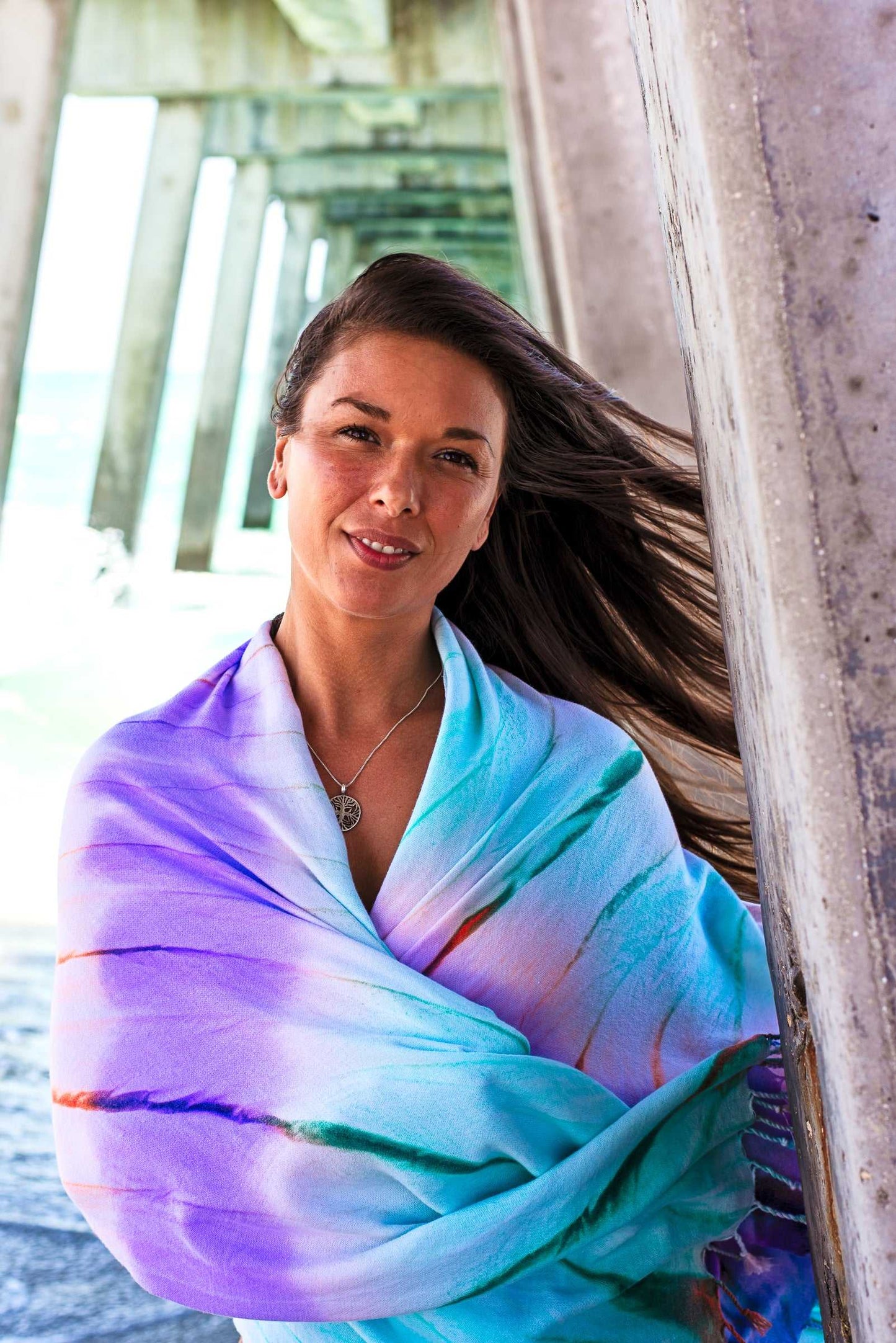 Tie Dye Turkish Towel | Purple Spiral