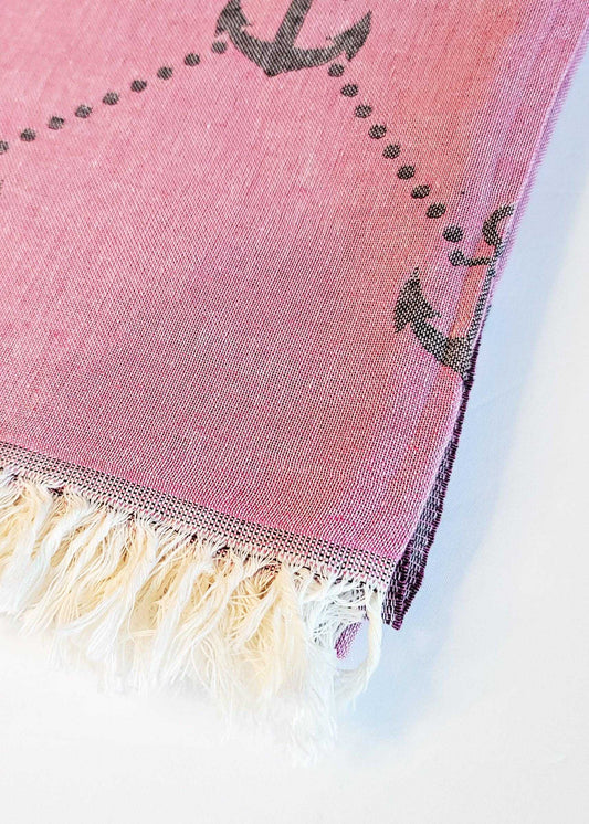 Nautical Turkish Towel | Purple - urbanhippietradingcompany