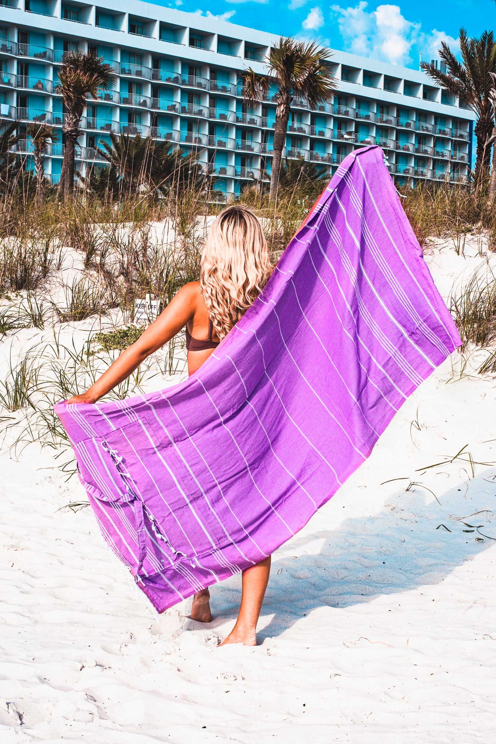 Purple beach towel hot sale