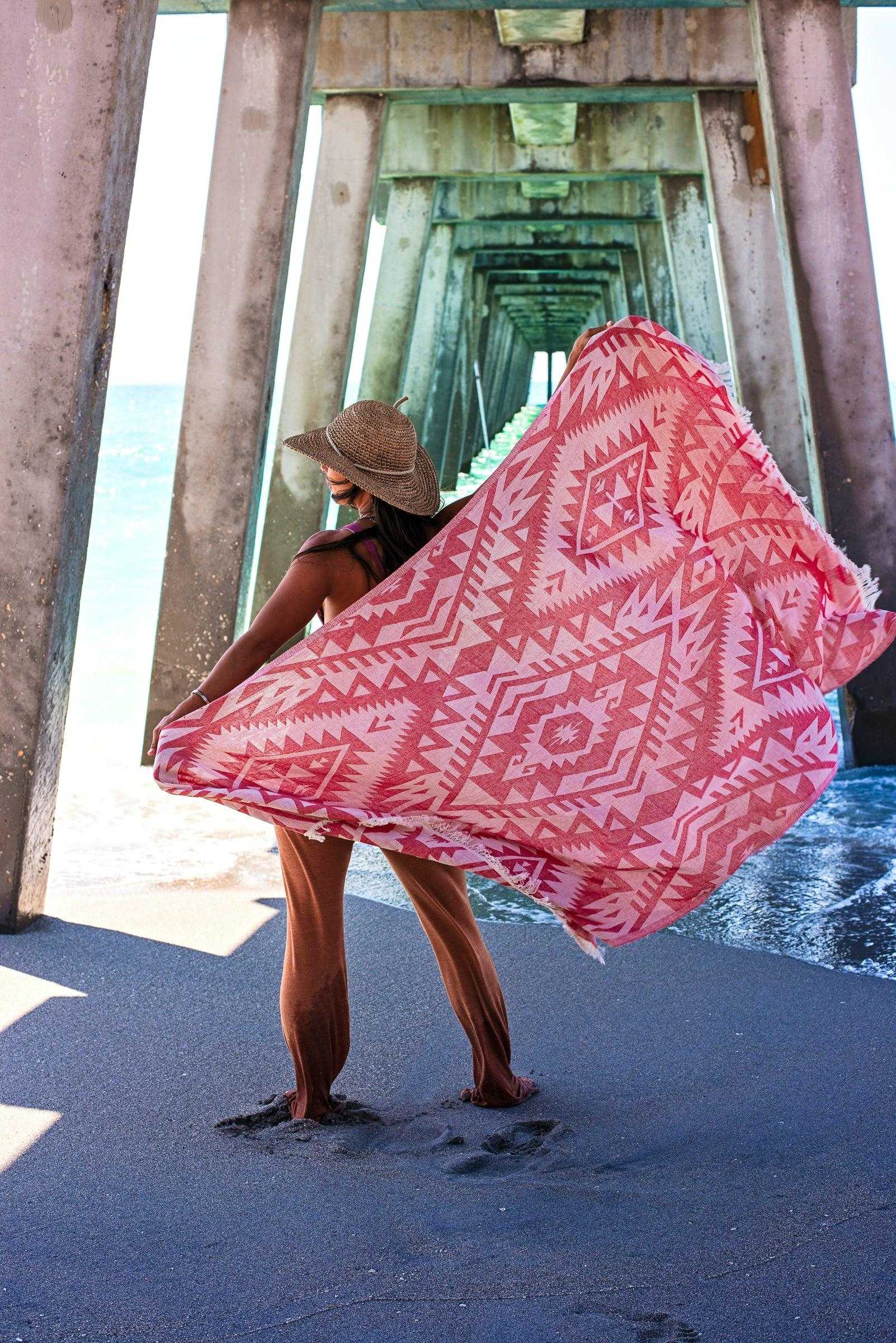 Azték Turkish Towel | Red - urbanhippietradingcompany