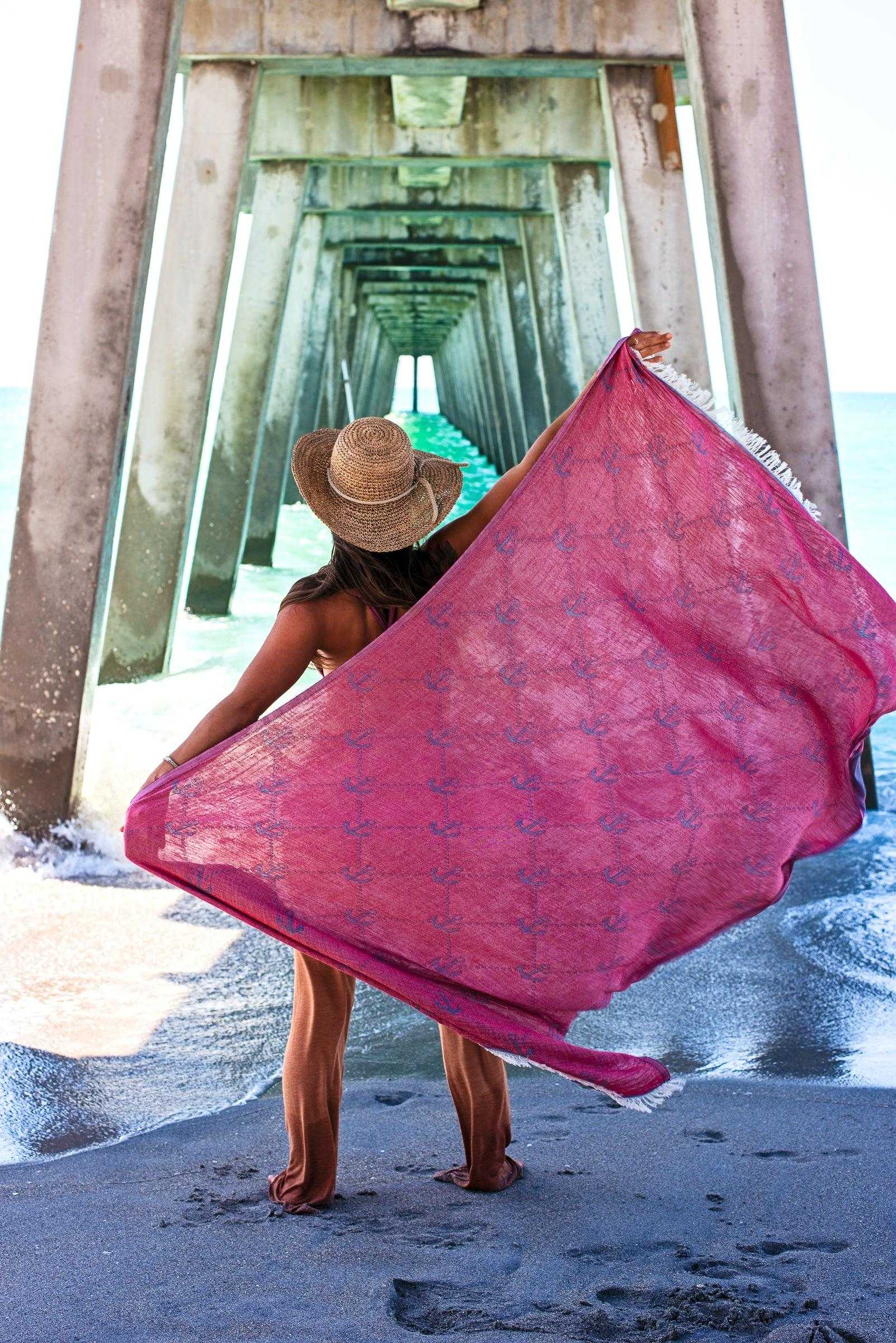 Nautical Turkish Towel | Red - urbanhippietradingcompany