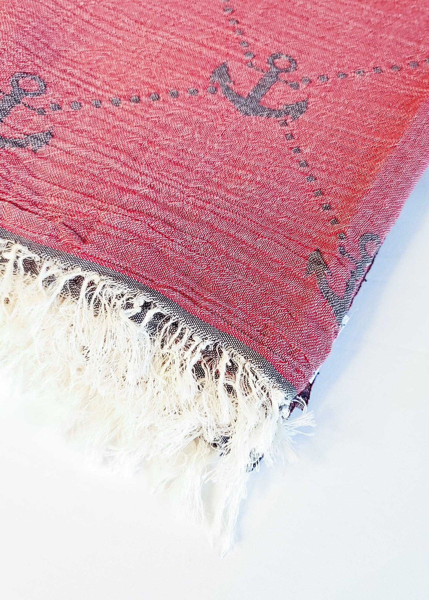 Nautical Turkish Towel | Red - urbanhippietradingcompany