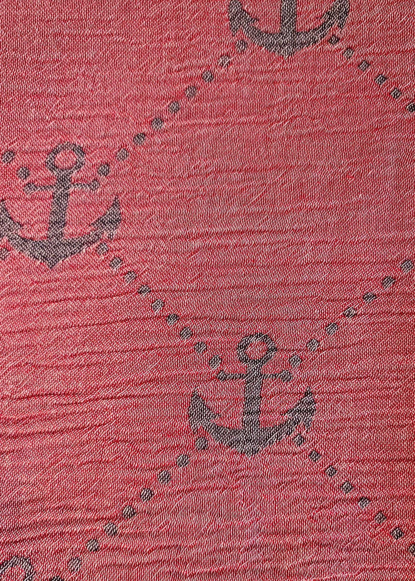 Nautical Turkish Towel | Red - urbanhippietradingcompany