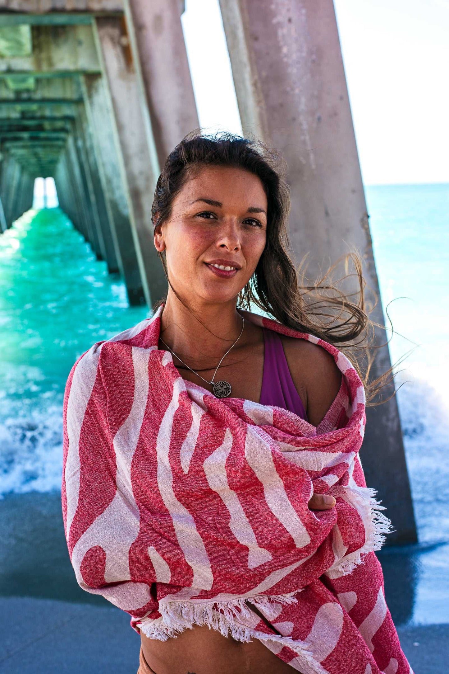 Zebra Turkish Towel | Red