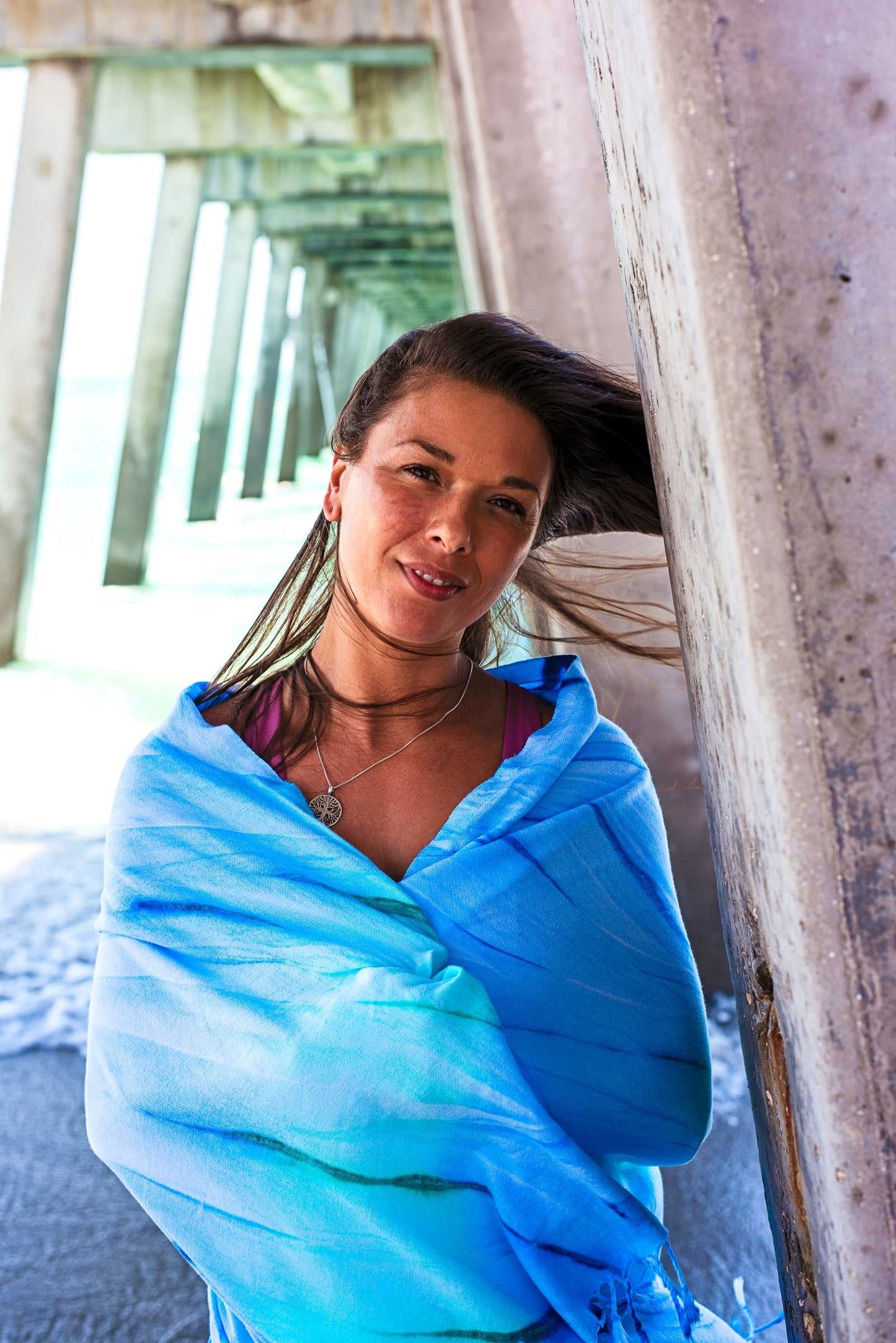 Tie Dye Turkish Towel | Blue Spiral