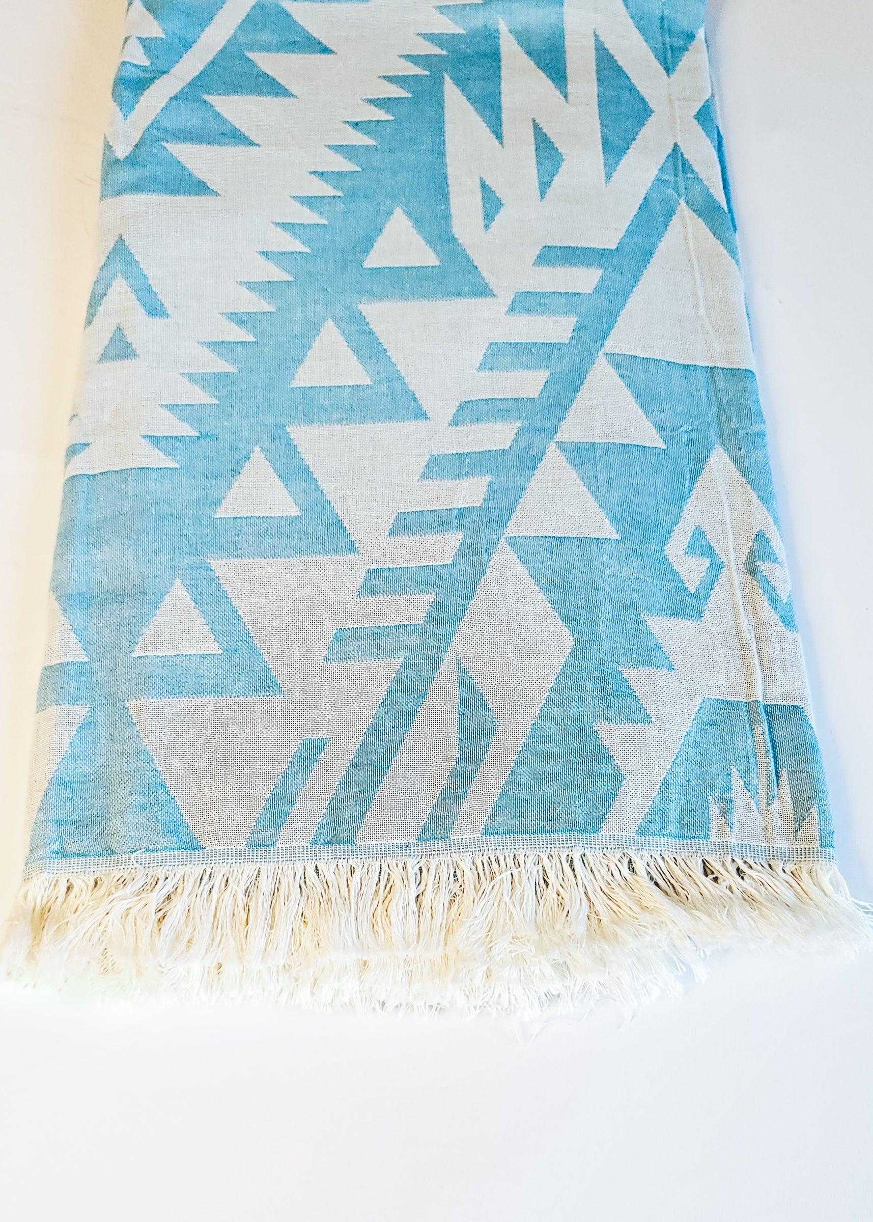 Azték Turkish Towel | Turquoise - urbanhippietradingcompany
