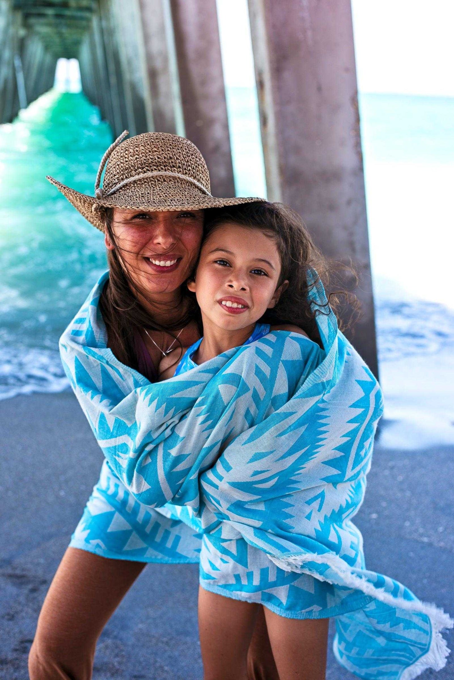 Azték Turkish Towel | Turquoise - urbanhippietradingcompany