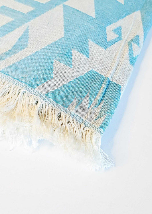 Azték Turkish Towel | Turquoise - urbanhippietradingcompany