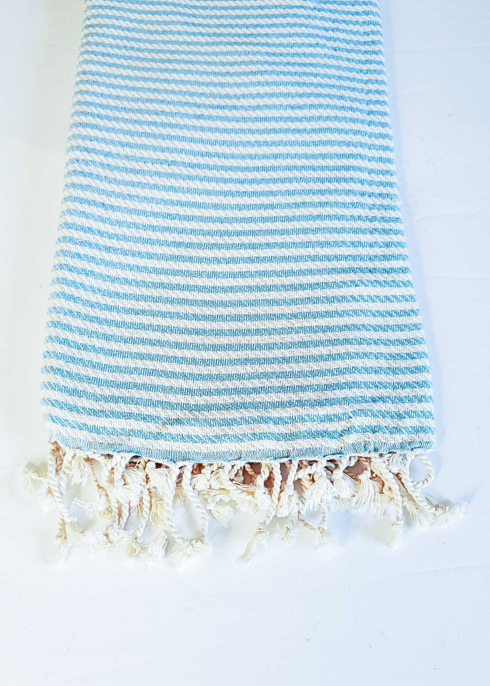 Classic Stripe Turkish Towel | Turquoise - urbanhippietradingcompany