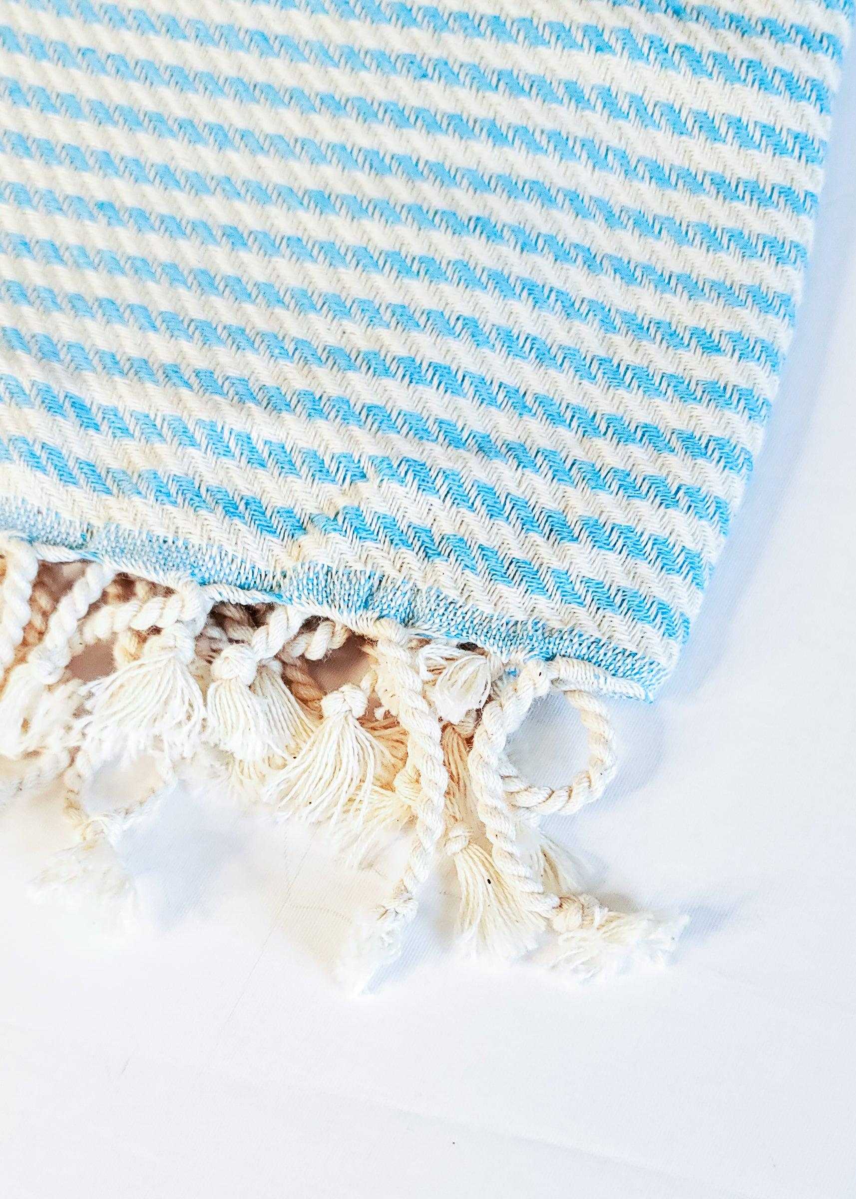 Classic Stripe Turkish Towel | Turquoise - urbanhippietradingcompany